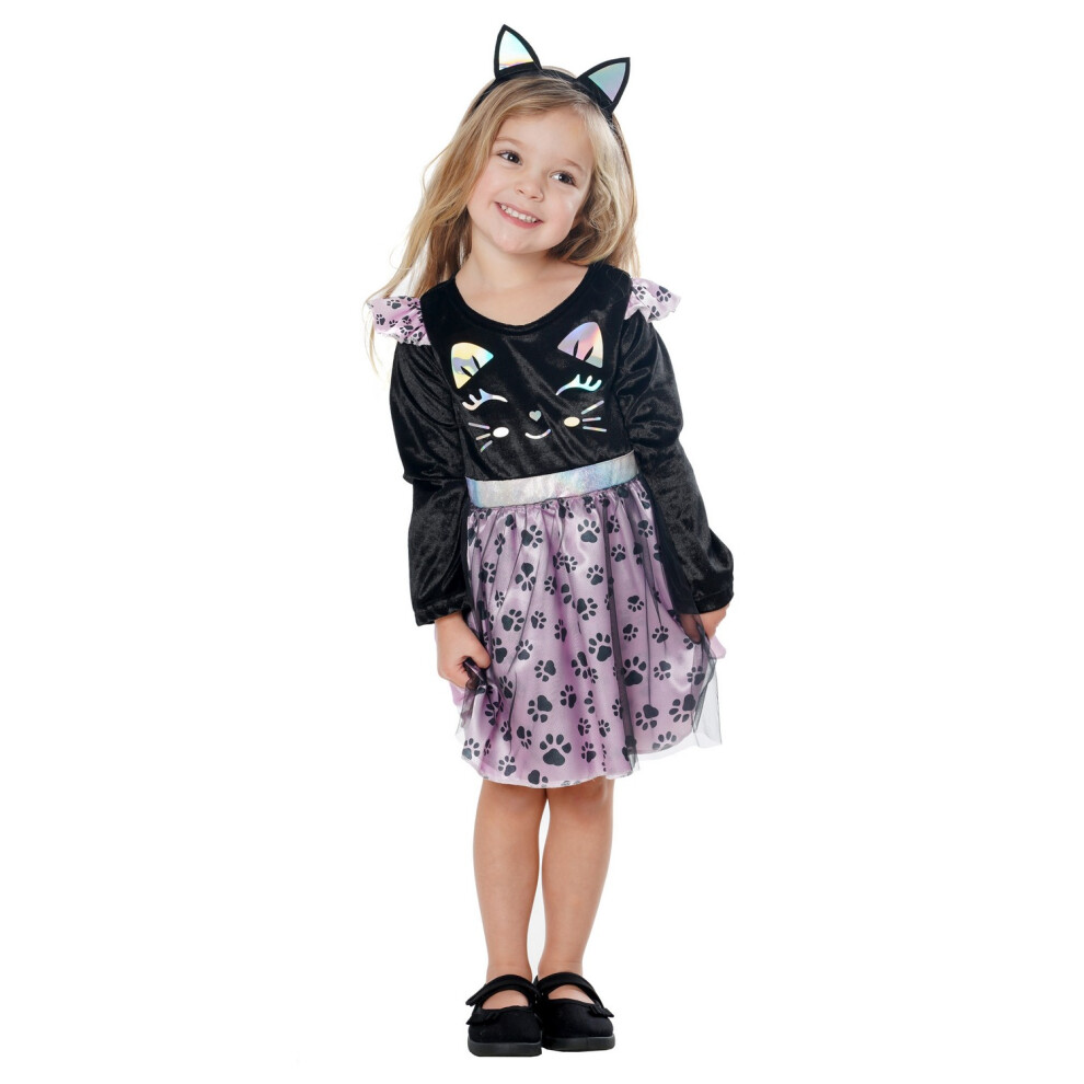 Bristol Novelty Unisex Kids Black/Purple (4 Years, ) Toddler Cat Costume Set