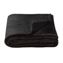 (200cm x 150cm, Black) Brand Lab Fleece Plain Blanket