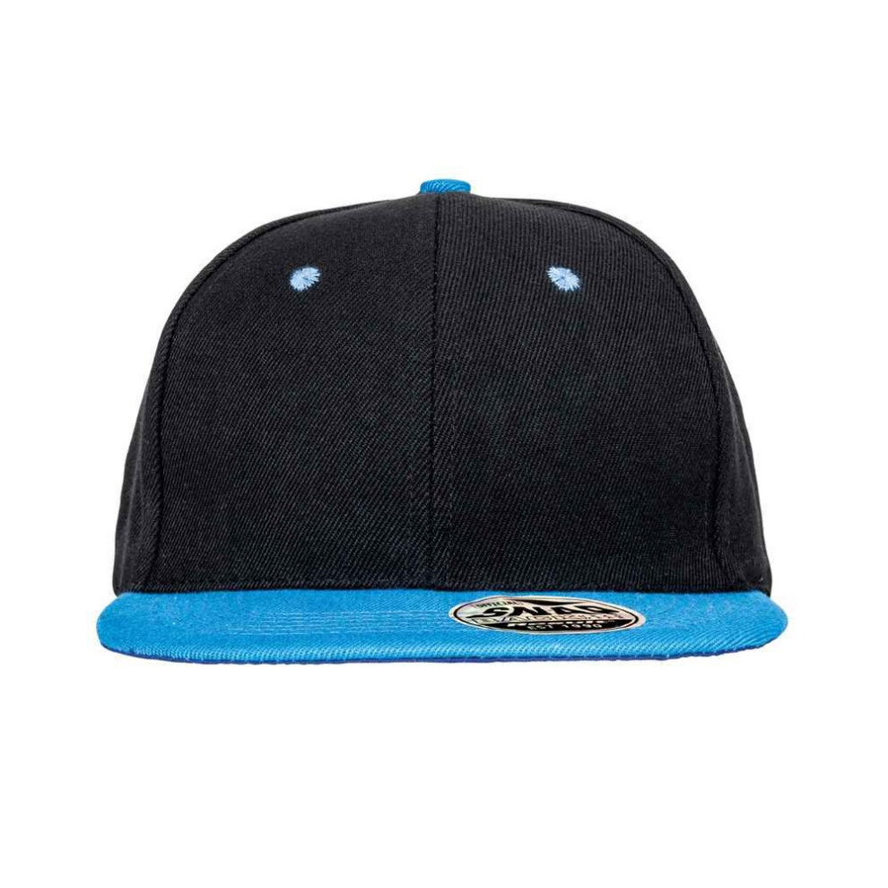 (One Size, Black/Azure) Result Headwear Unisex Adult Bronx Contrast Snapback Cap