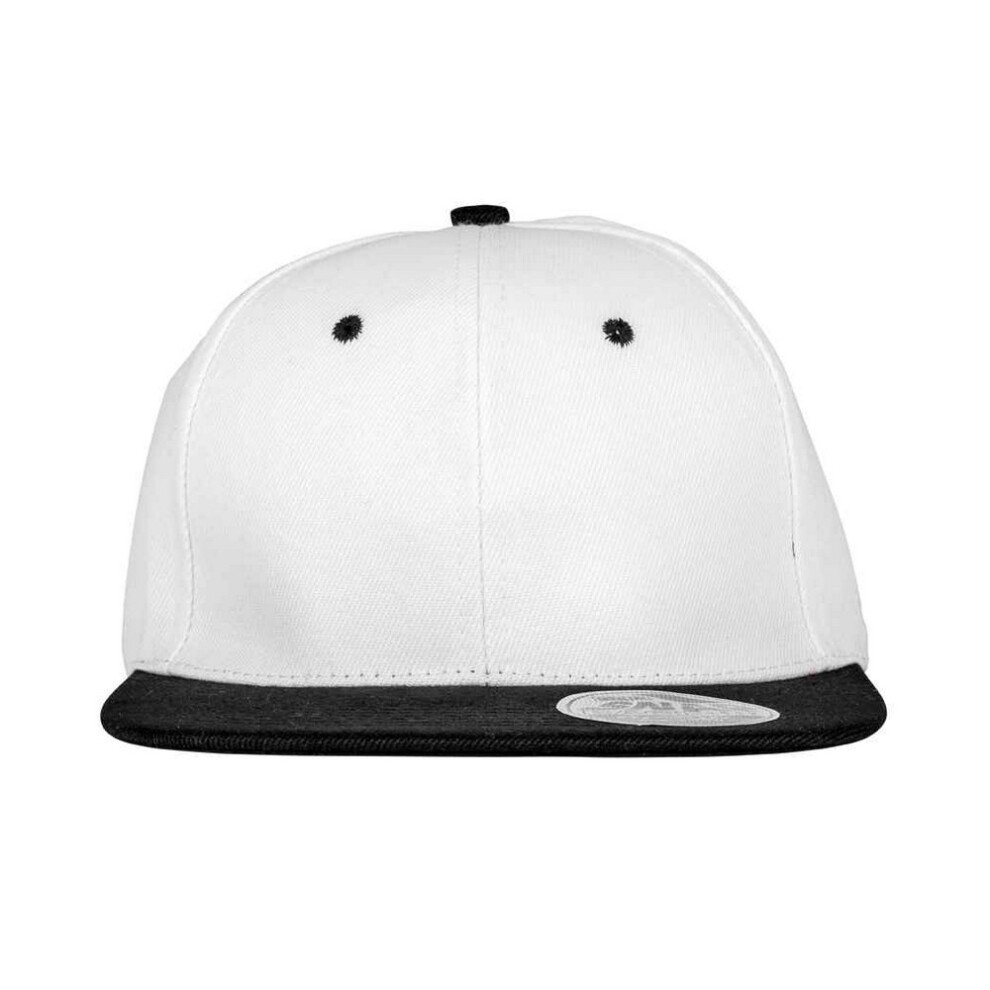 (One Size, White/Black) Result Headwear Unisex Adult Bronx Contrast Snapback Cap