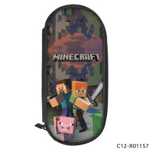 (Style N) Minecraft Layer Single Pen Bag Fashion Comfortable Cartoon Square Stationery