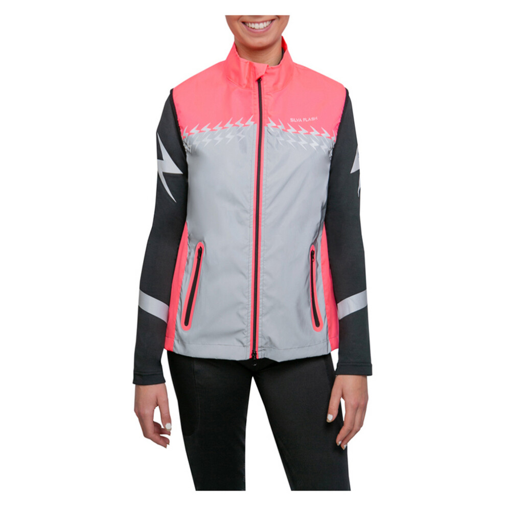 (L, Pink/Silver) Silva Flash Womens/Ladies Lightweight Reflective Gilet