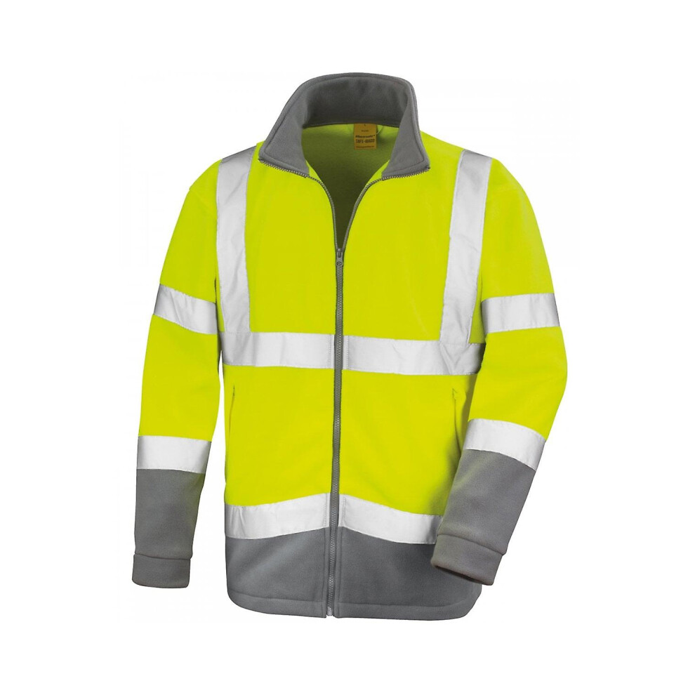 (S, Fluro Yellow) Result Mens Hi-Vis Microfleece Safety Jacket