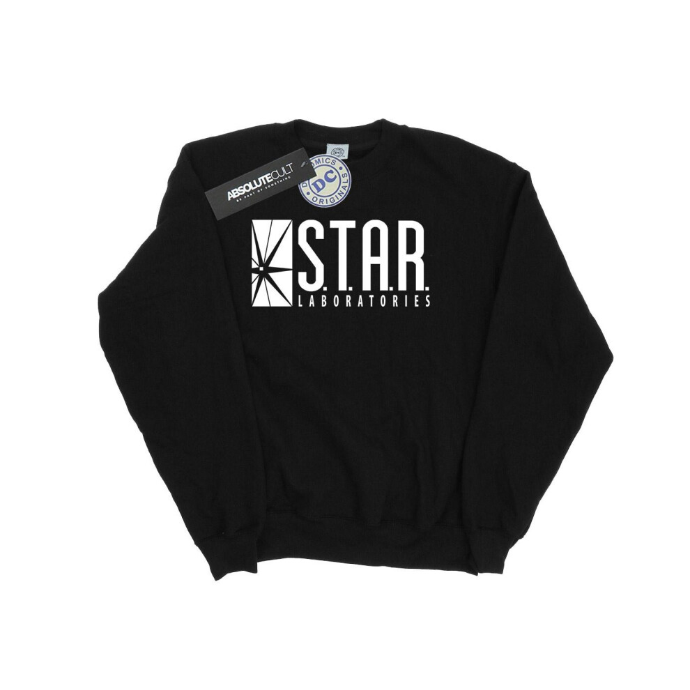 (L, Black) DC Comics Womens/Ladies The Flash STAR Labs Sweatshirt