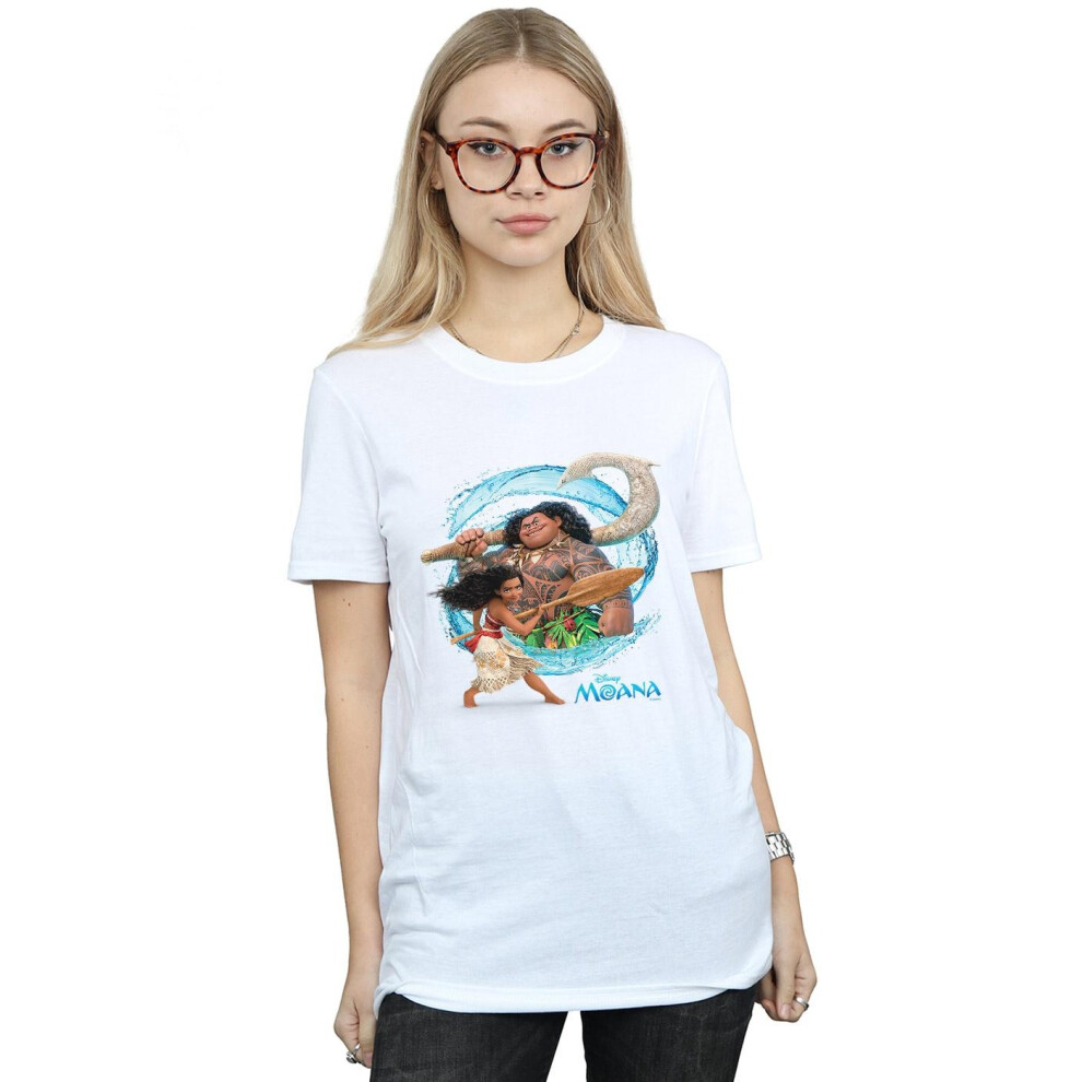 Moana And Maui Wave Cotton Boyfriend T-Shirt