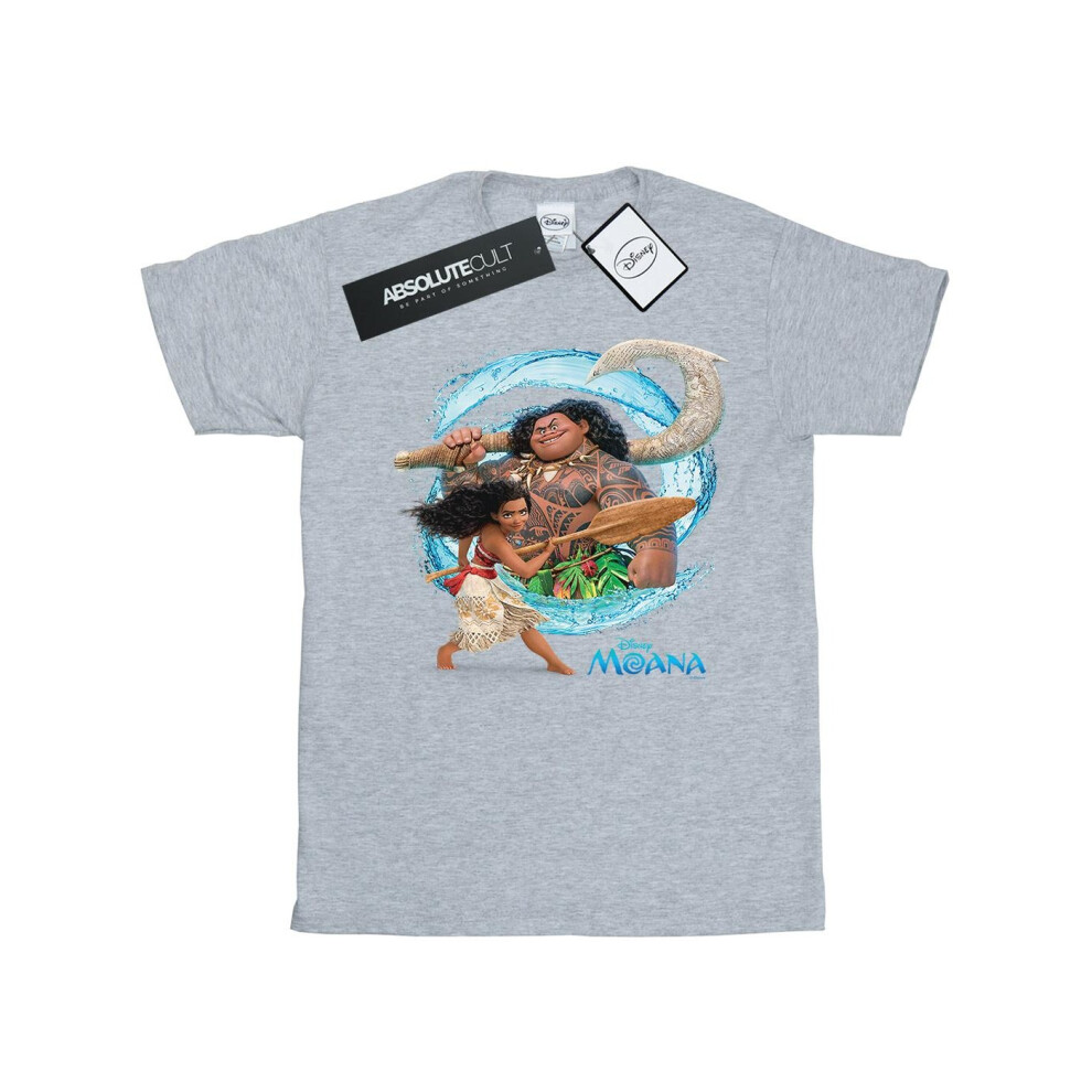 Moana And Maui Wave Cotton Boyfriend T-Shirt