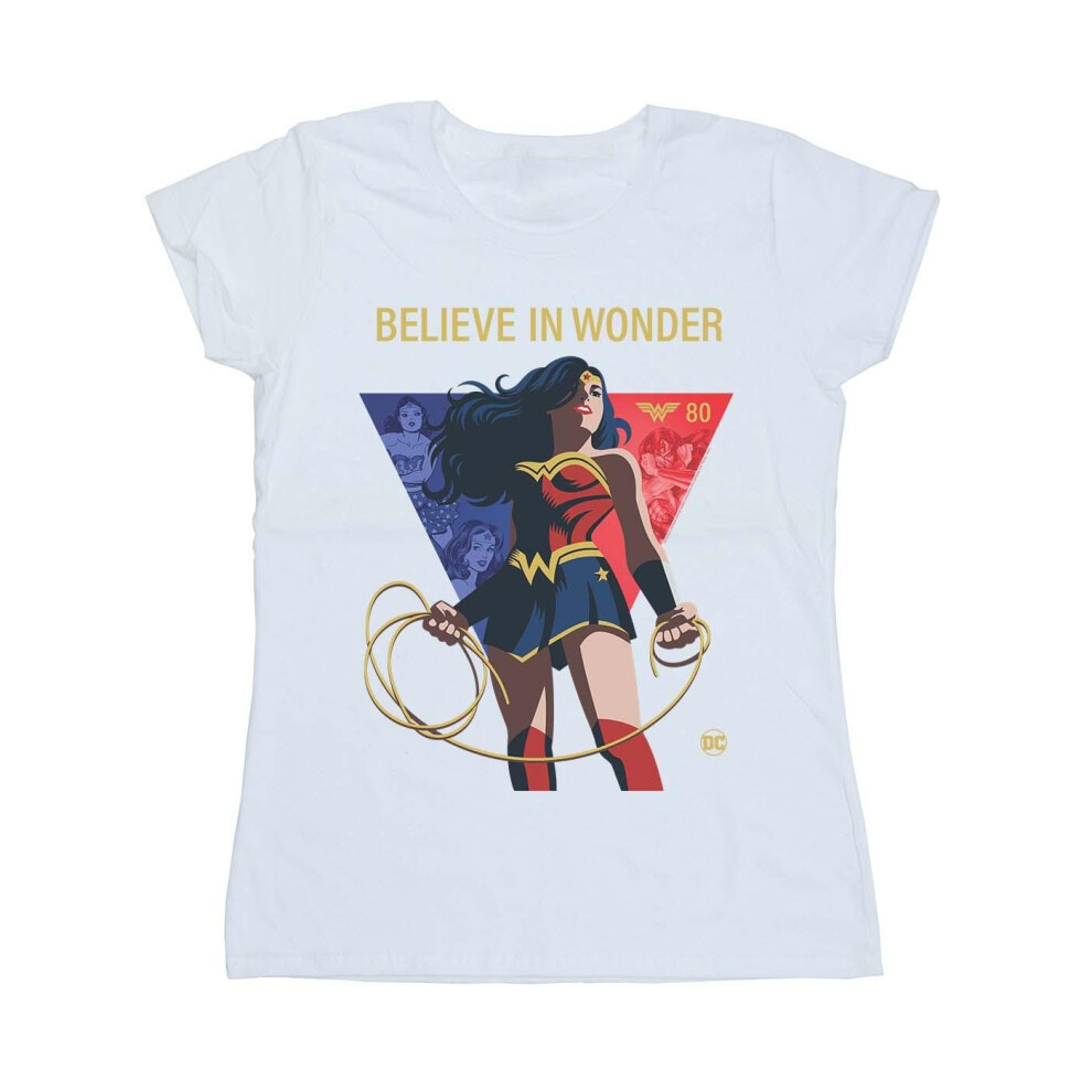 Wonder Woman 80th Anniversary Believe In Wonder Pose Cotton T-Shirt