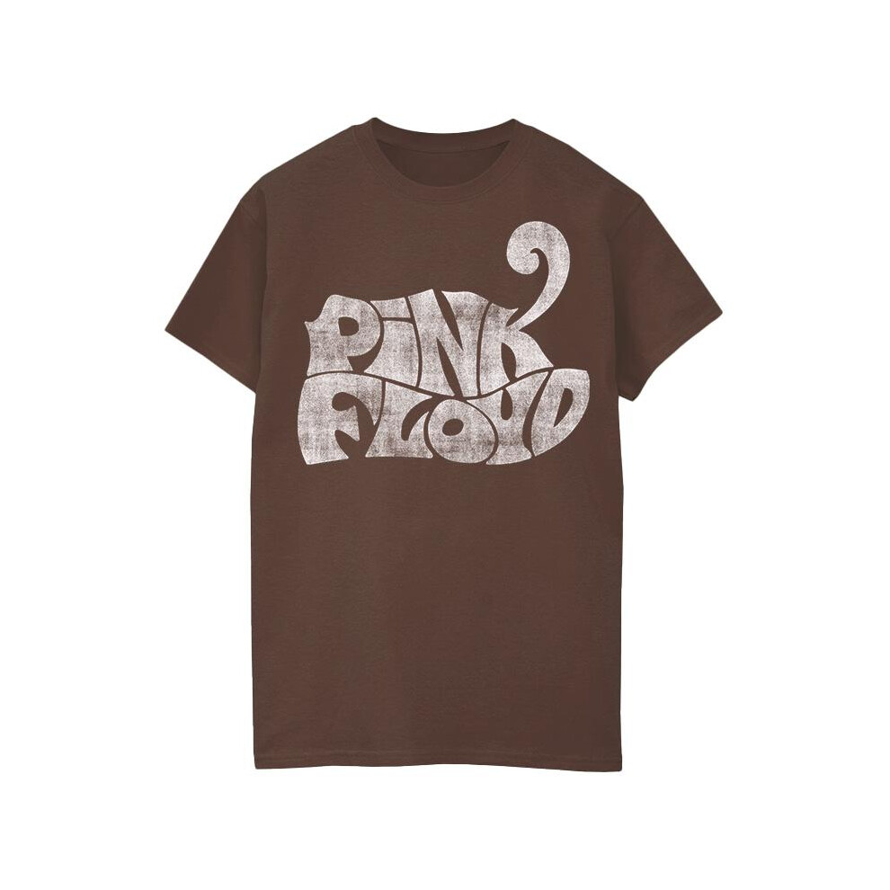 (M, Brown) Pink Floyd Mens Logo 70s T-Shirt