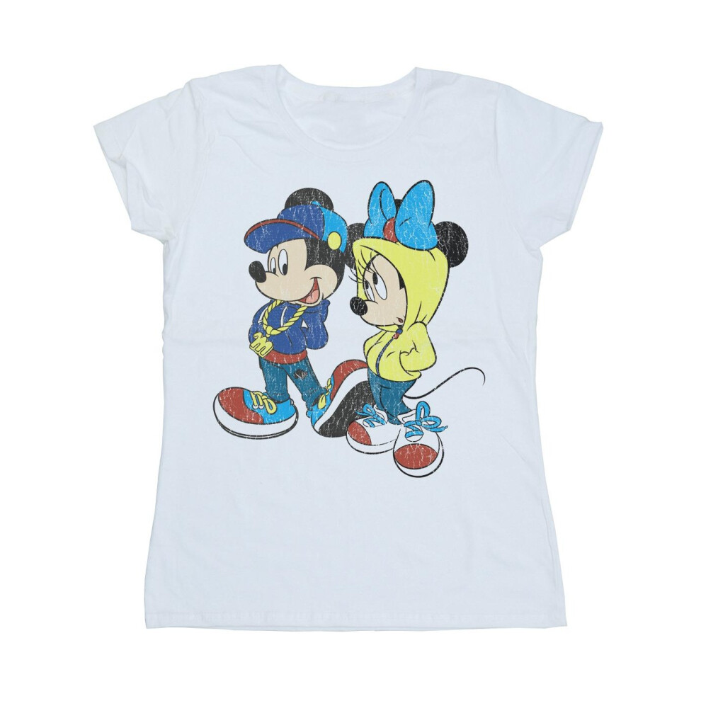 Mickey And Minnie Mouse Pose Cotton T-Shirt