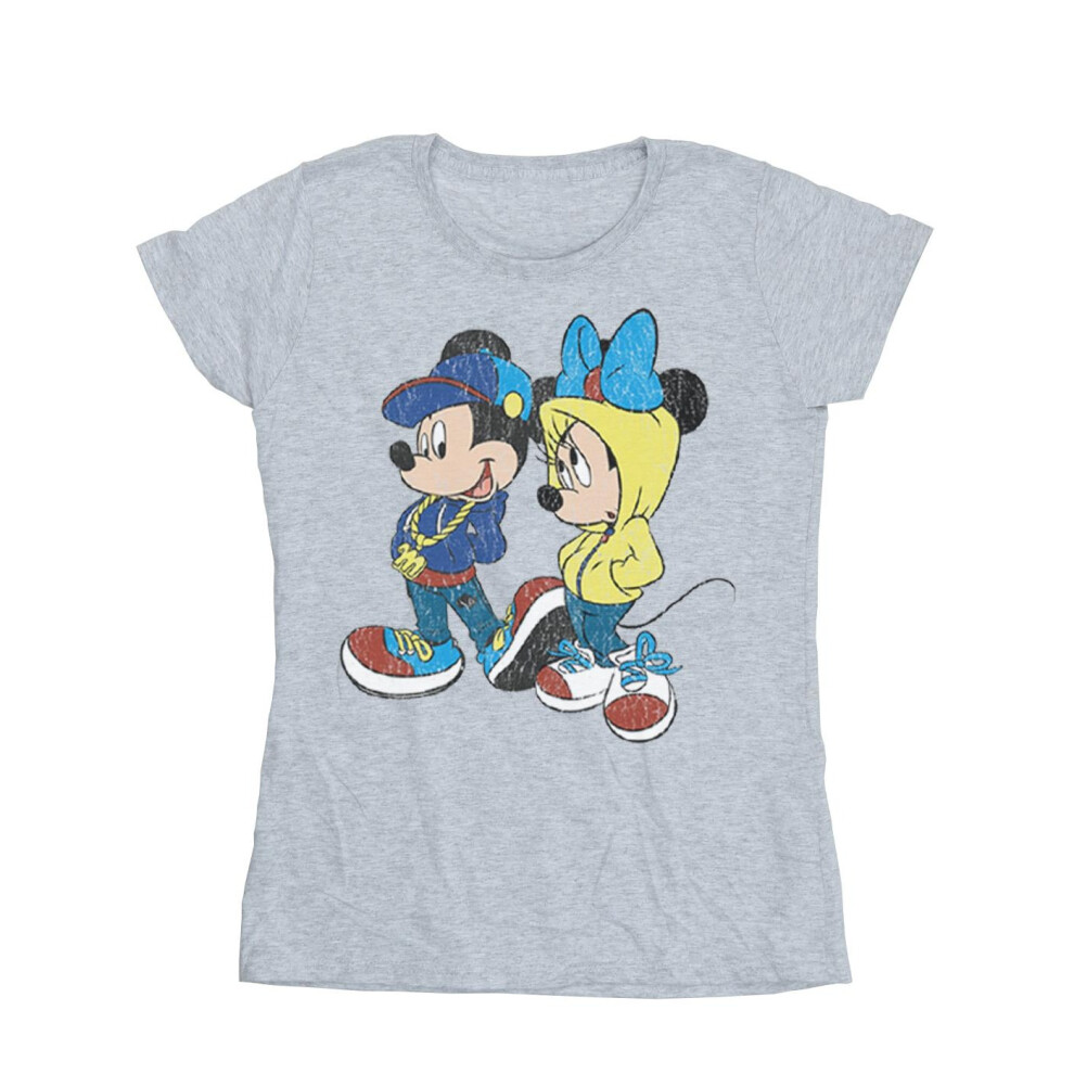 Mickey And Minnie Mouse Pose Cotton T-Shirt