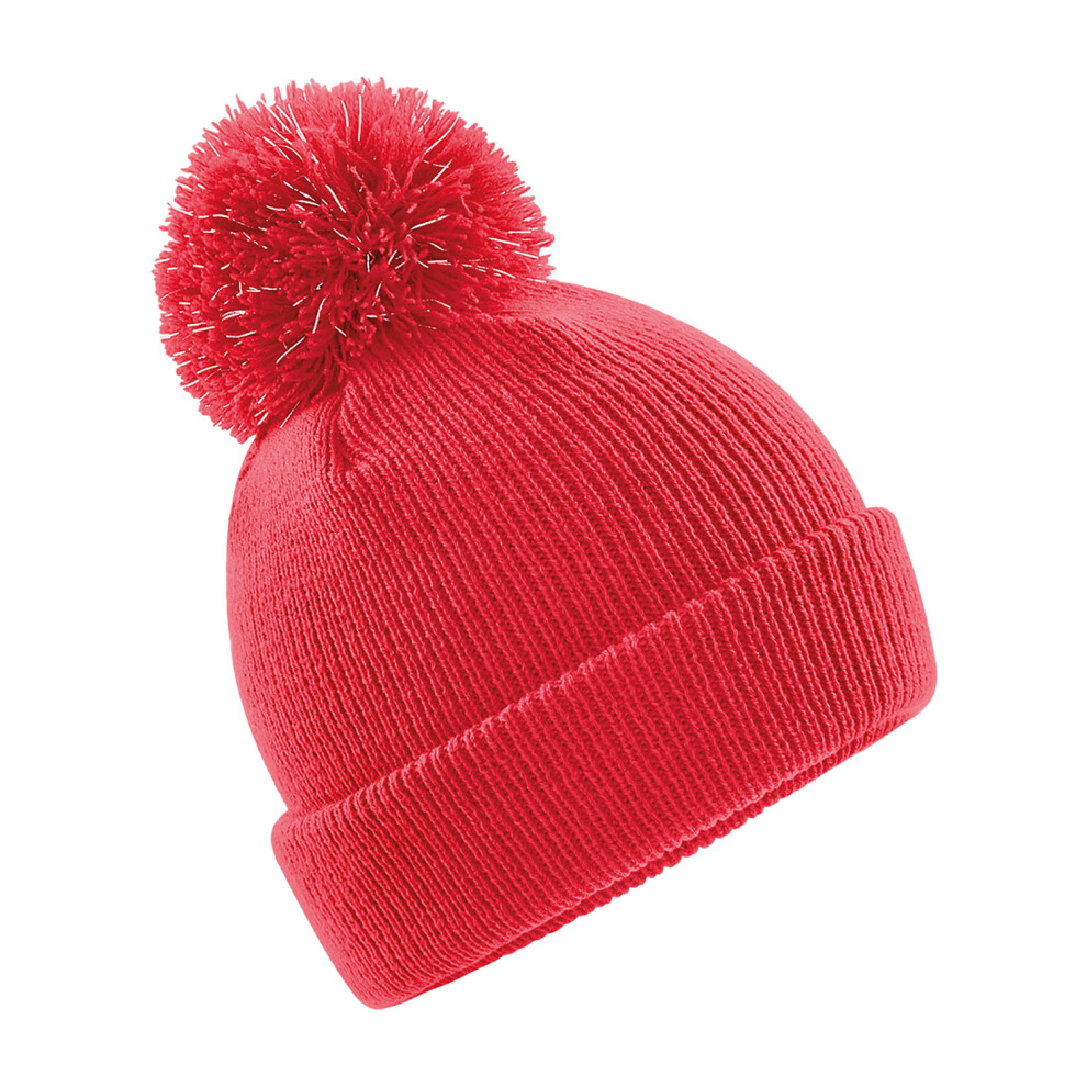 (One Size, Bright Red) Beechfield Kids Reflective Bobble Beanie-image-OPC-PF6BYKR-NEW