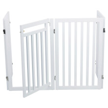 TRIXIE Barriere mit verstellbarem Tor - (60-160cm) x 81 cm - Weiß - Für Hunde