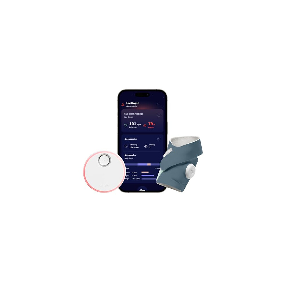 Owlet Dream Sock - Smart Baby Monitor - Track Live Pulse (Heart) Rate, Oxygen in Infants - Bedtime Blue