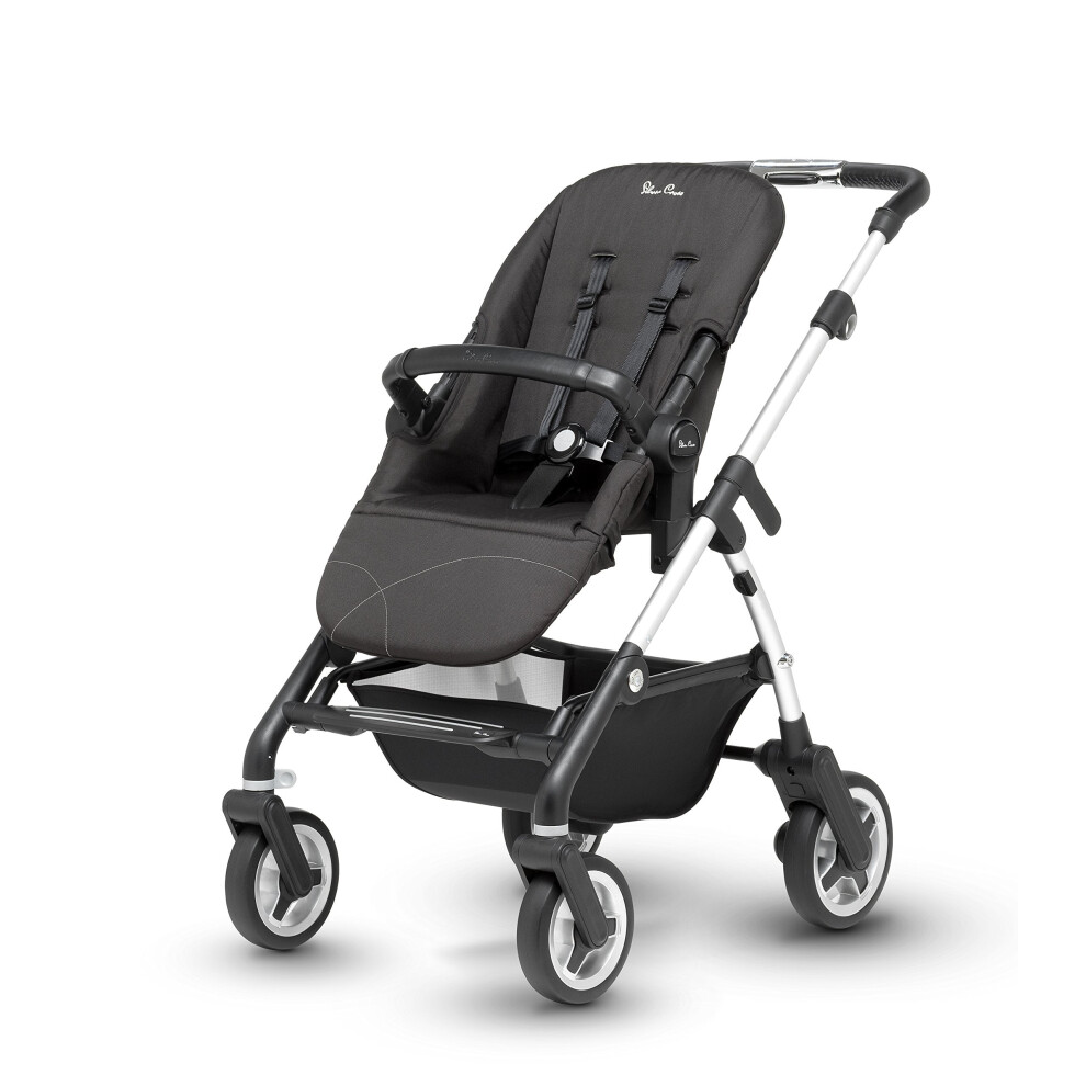 Silver Cross Wayfarer Satin Silver Chassis, Seat Unit and Carrycot