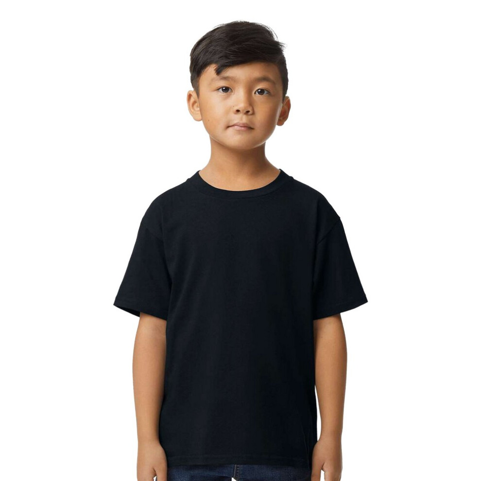 (XL, Pitch Black) Gildan Childrens/Kids Midweight Soft Touch T-Shirt