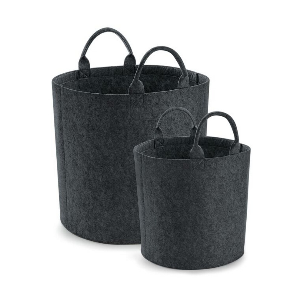 (30cm x 30cm, Charcoal Melange) Bagbase Felt Trug