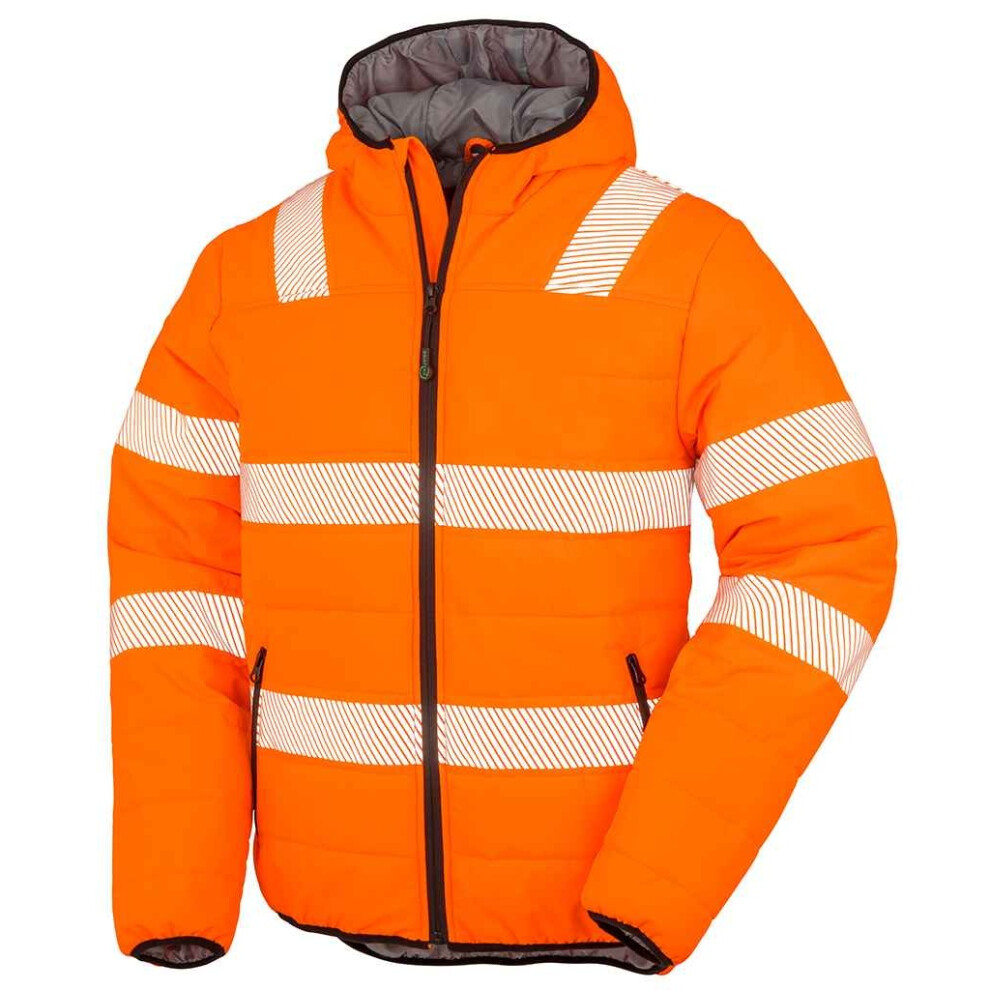 (L, Fluorescent Orange) Result Genuine Recycled Unisex Adult Ripstop Safety Jacket