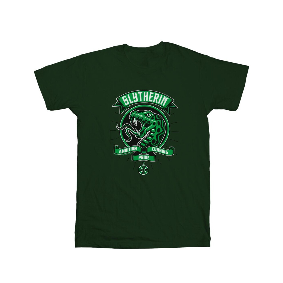 Slytherin Toon Crest Cotton Boyfriend T-Shirt