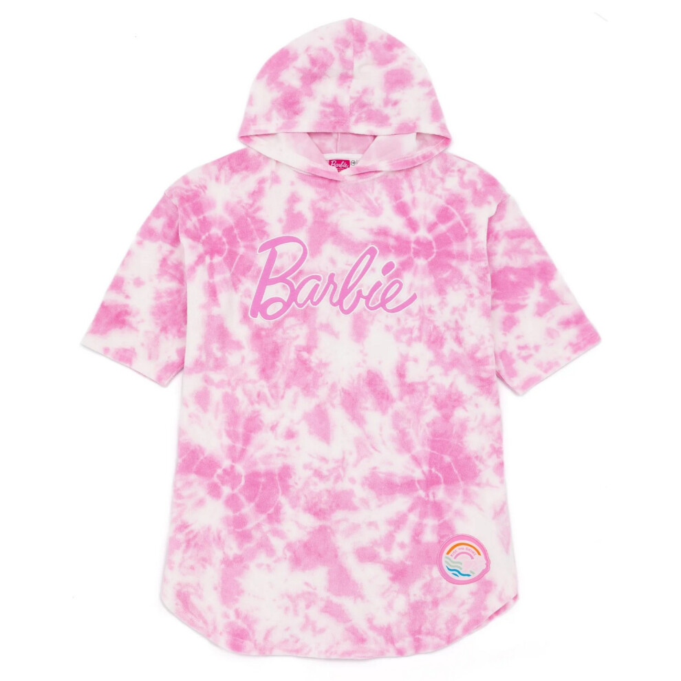 (3-6 Years, Pink) Barbie Girls Tie Dye Poncho