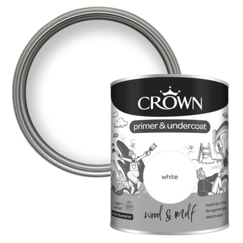 Crown Crown - Wood & MDF Primer & Undercoat - 750ml White