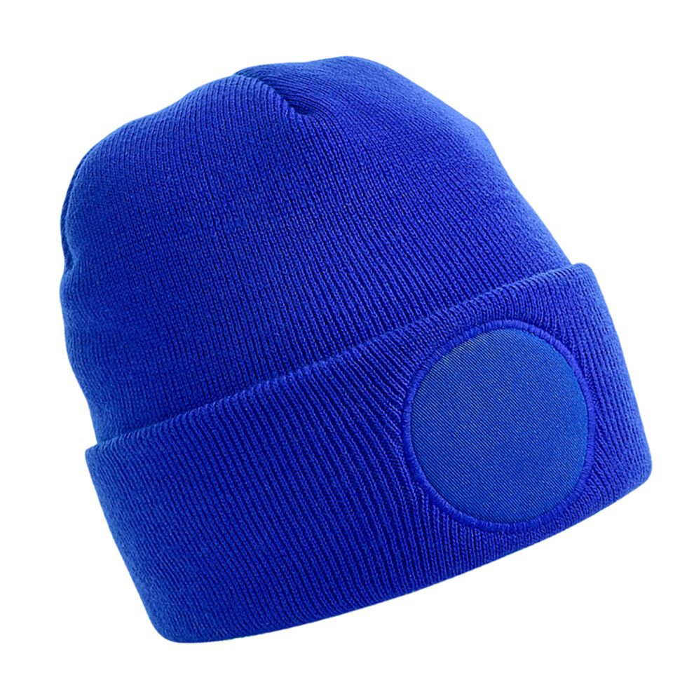 (One Size, Bright Royal) Beechfield Circular Patch Beanie-image-OPC-PF6DWG2-NEW