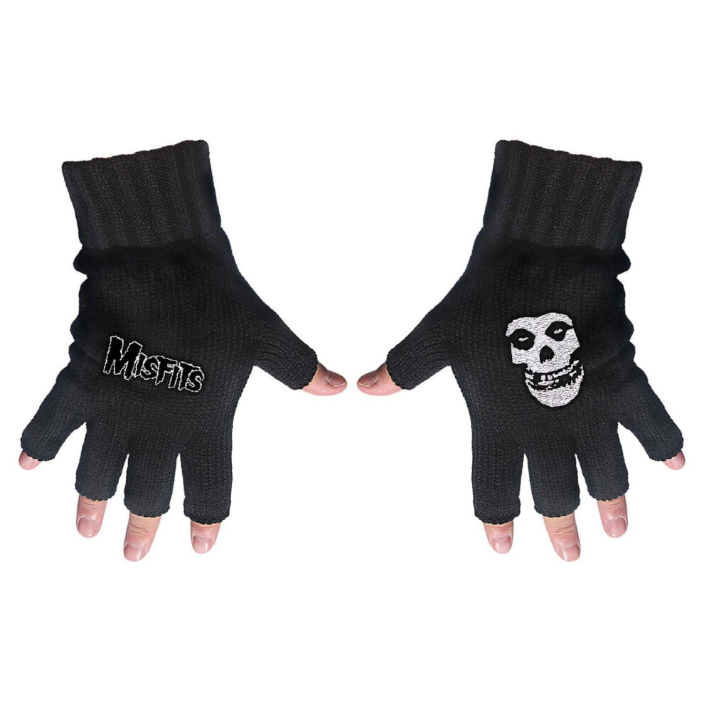 Misfits Unisex Adult Logo & Fiend Fingerless Gloves - Black/Multi - Size: ONE size