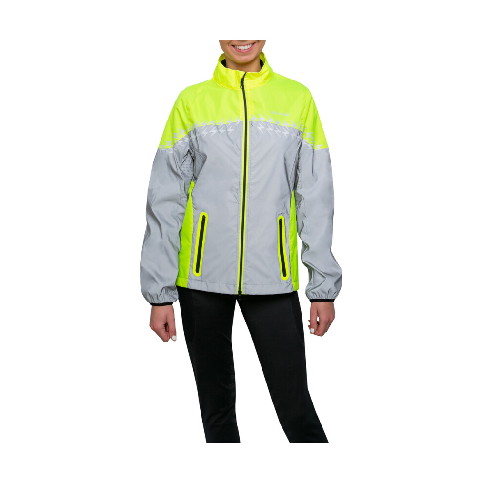 (M, Yellow/Silver) Silva Flash Womens/Ladies Lightweight Reflective Jacket