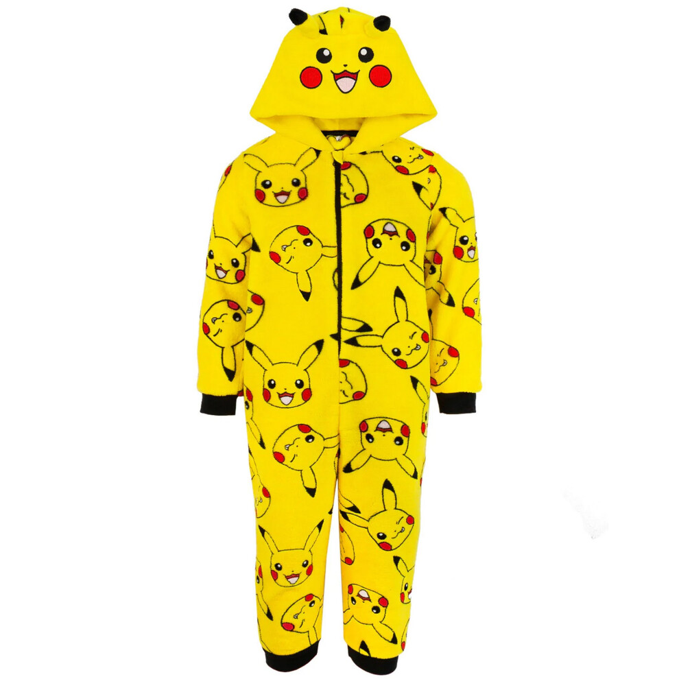 (7-8 Years, Yellow) Pokemon Childrens/Kids Pikachu All-In-One Nightwear