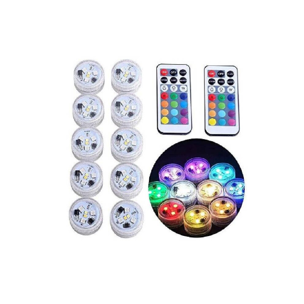 Led Underwater Tea Lights Submersible Rgb Multicolor Candles Remote Control Lamp