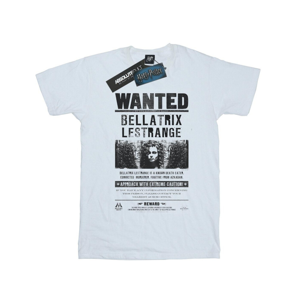 (5-6 Years, White) Harry Potter Girls Bellatrix Lestrange Wanted Poster Cotton T-Shirt