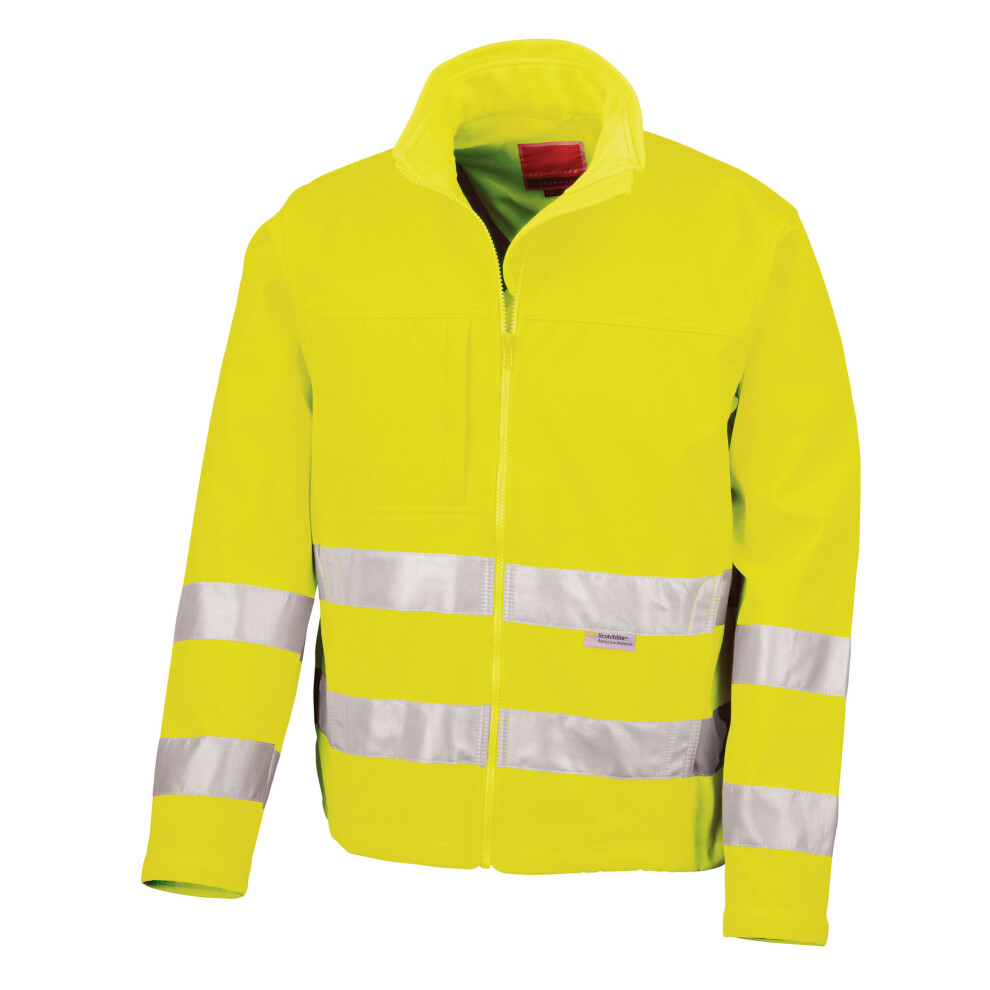 Result Safe-Guard By Hi-Vis Soft Shell Jacket Men's Yellow Large
