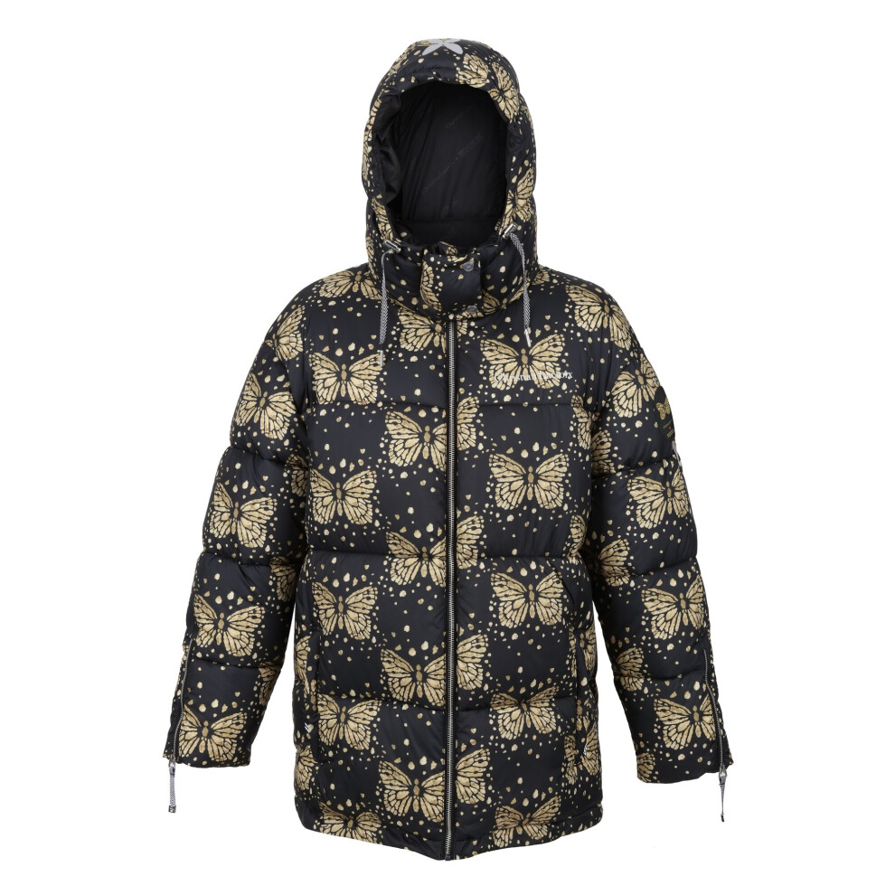 (12 UK, Black/Gold) Regatta Womens/Ladies Christian Lacroix Gallican Messangers Print Baffled Padded Jacket