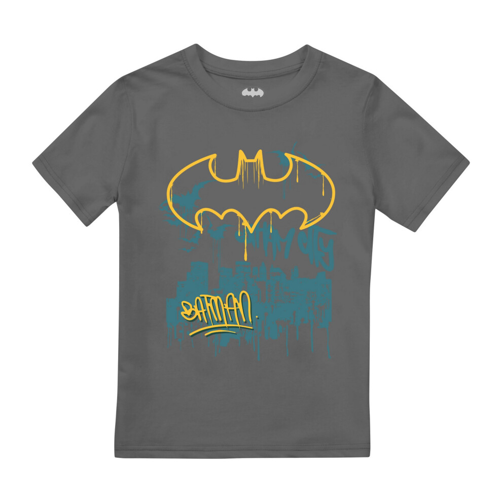 (7-8 Years, Charcoal) Batman Boys Hero Of The Night T-Shirt