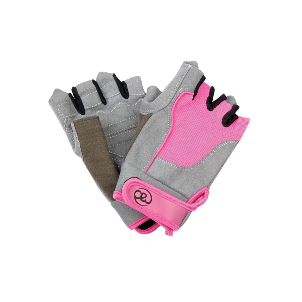 (S, Pink/Grey) Fitness Mad Womens/Ladies Training Gloves