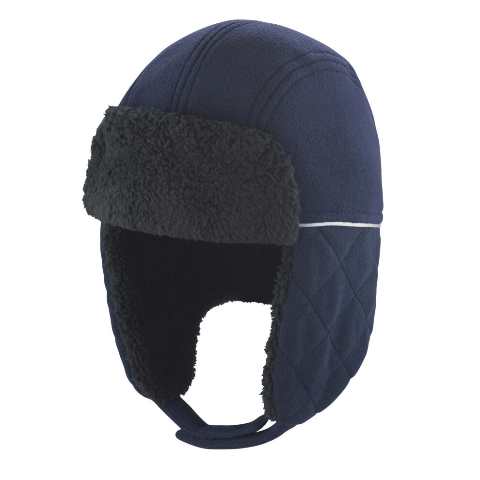 (S-M, Navy/Black) Result Winter Essentials Unisex Adult Trapper Hat