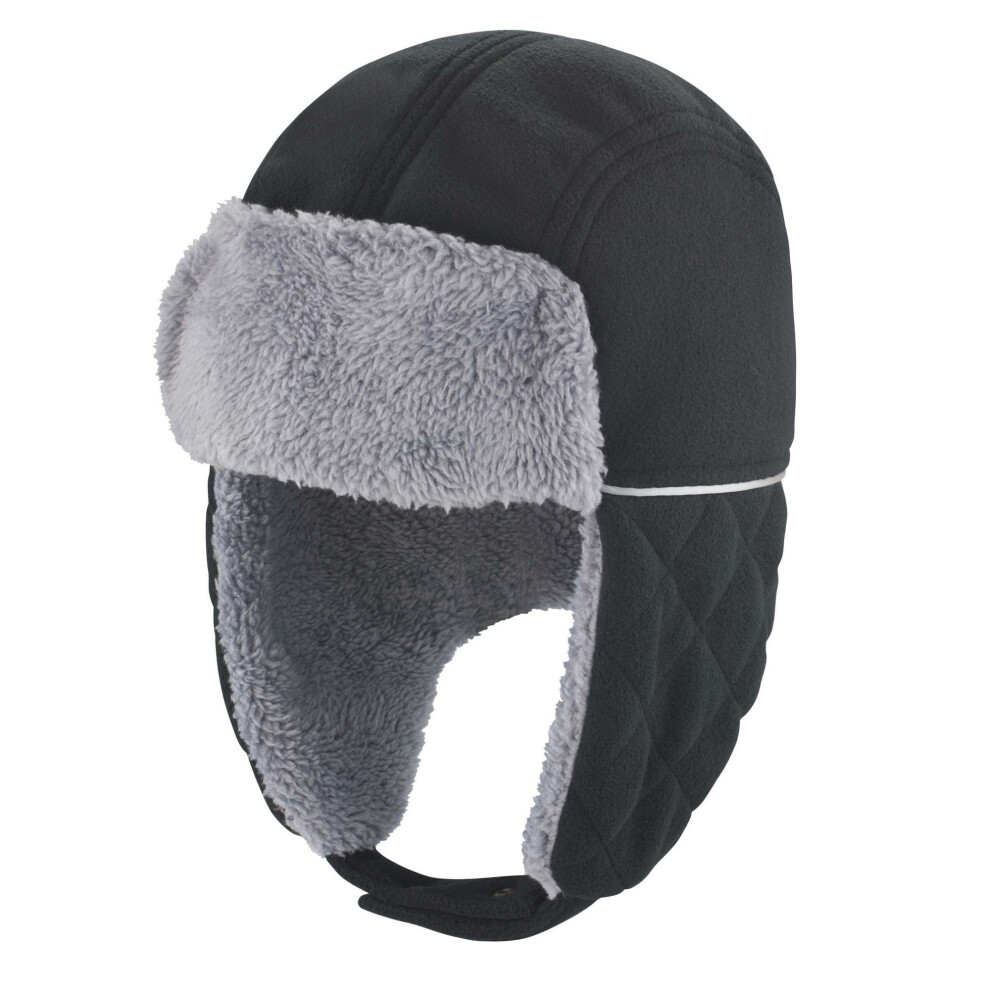 (L-XL, Black/Grey) Result Winter Essentials Unisex Adult Trapper Hat