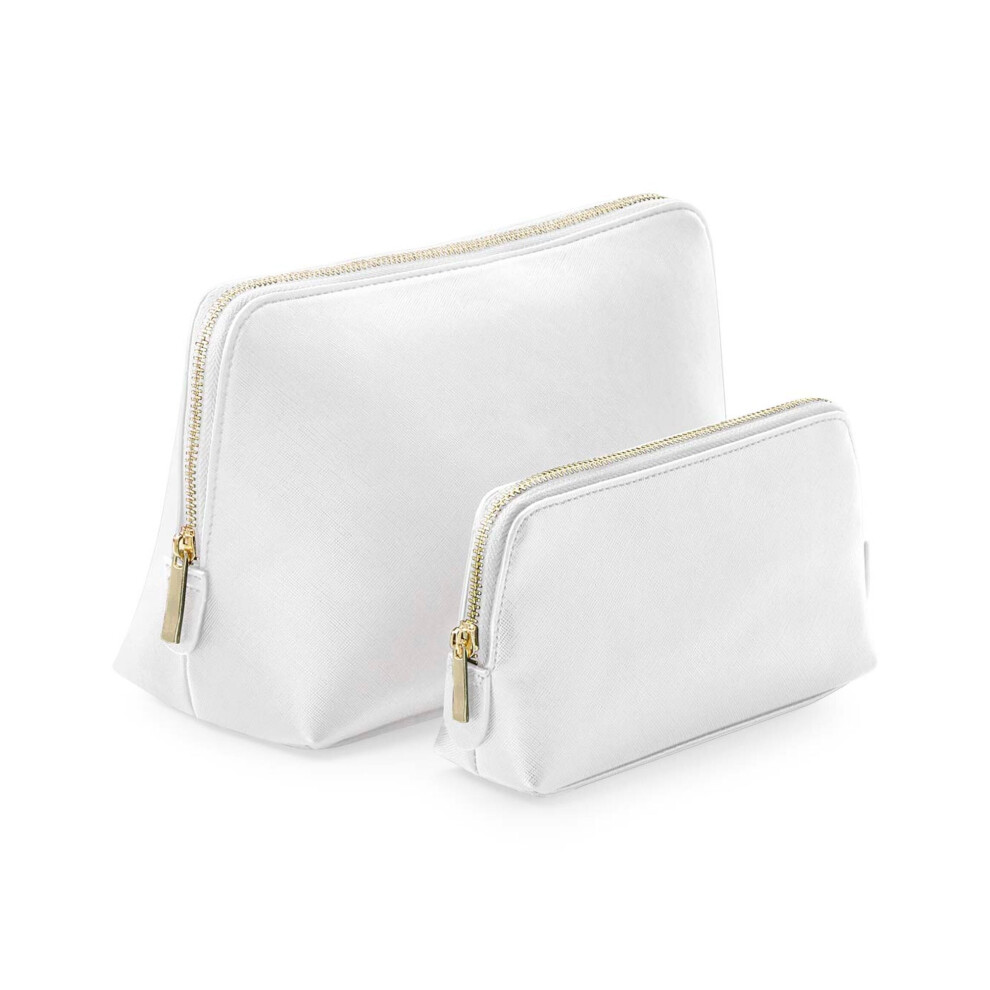 (L, Soft White) Bagbase Boutique Leather-Look PU Accessory Bag