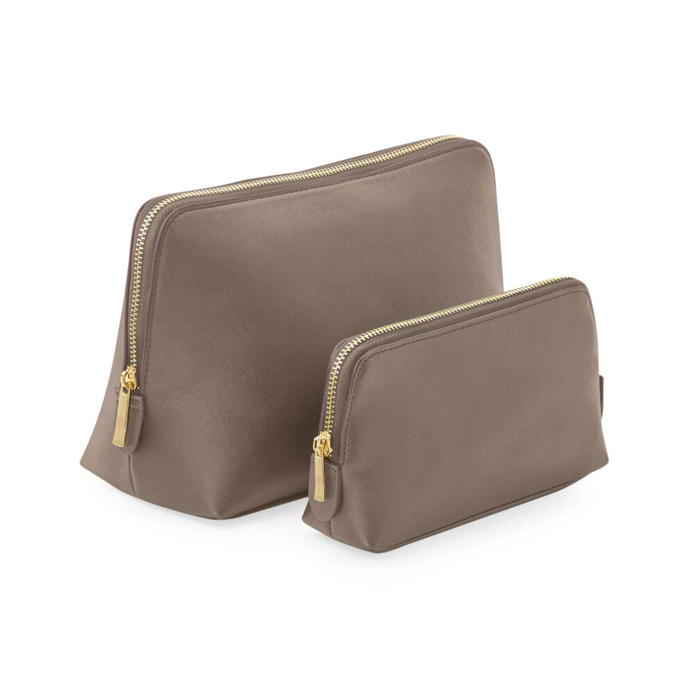 (L, Taupe) Bagbase Boutique Leather-Look PU Accessory Bag