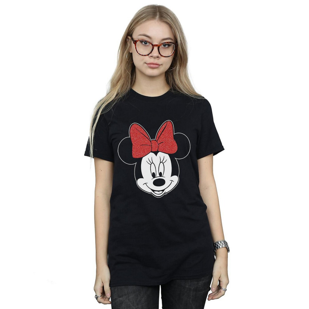 Minnie Mouse Head Cotton Boyfriend T-Shirt