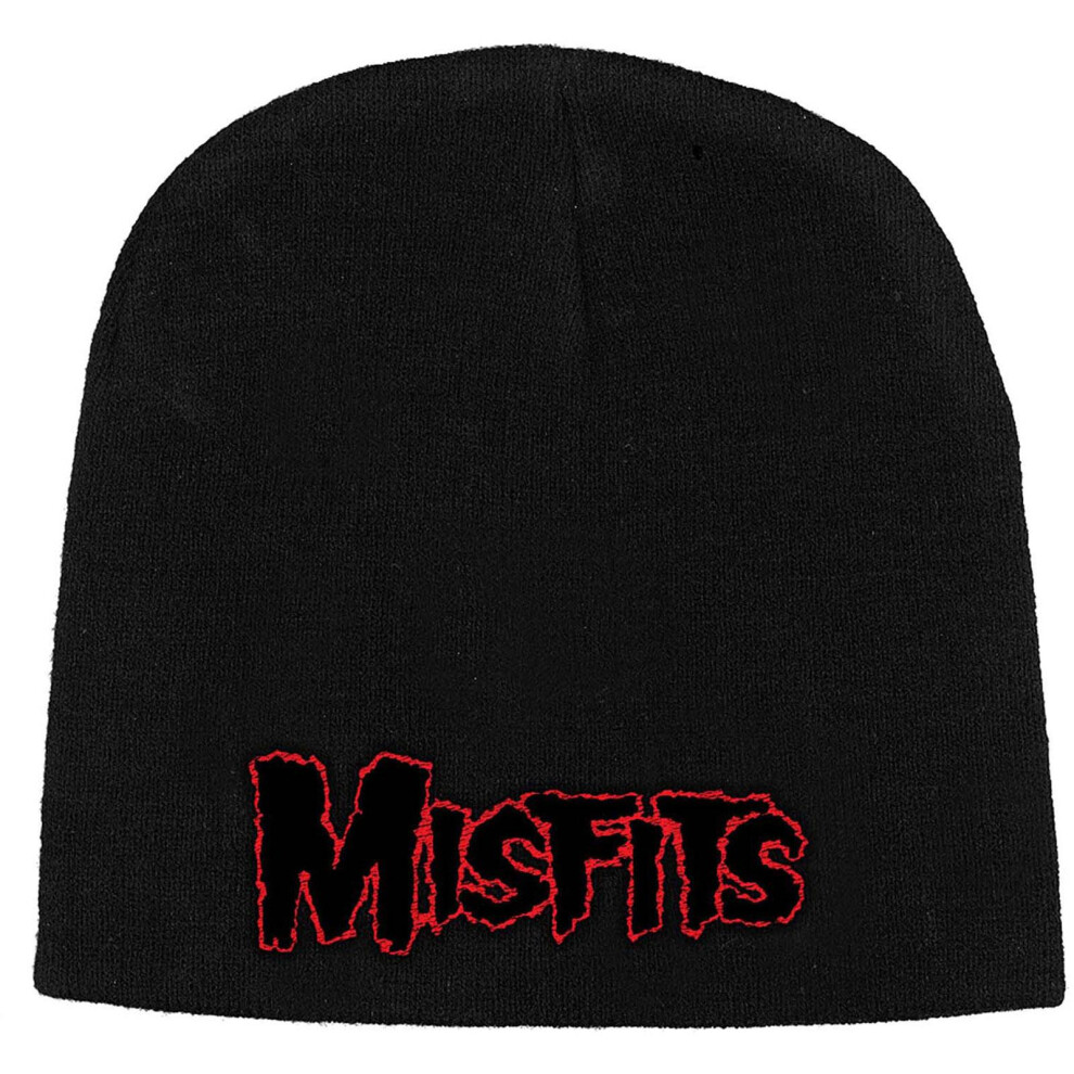 Women's Misfits Unisex Adult Red Logo Beanie - Black - Size: ONE Size