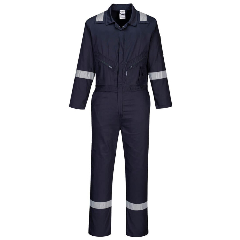 (L, Navy) Portwest Mens Iona Cotton Wear to Work Overalls