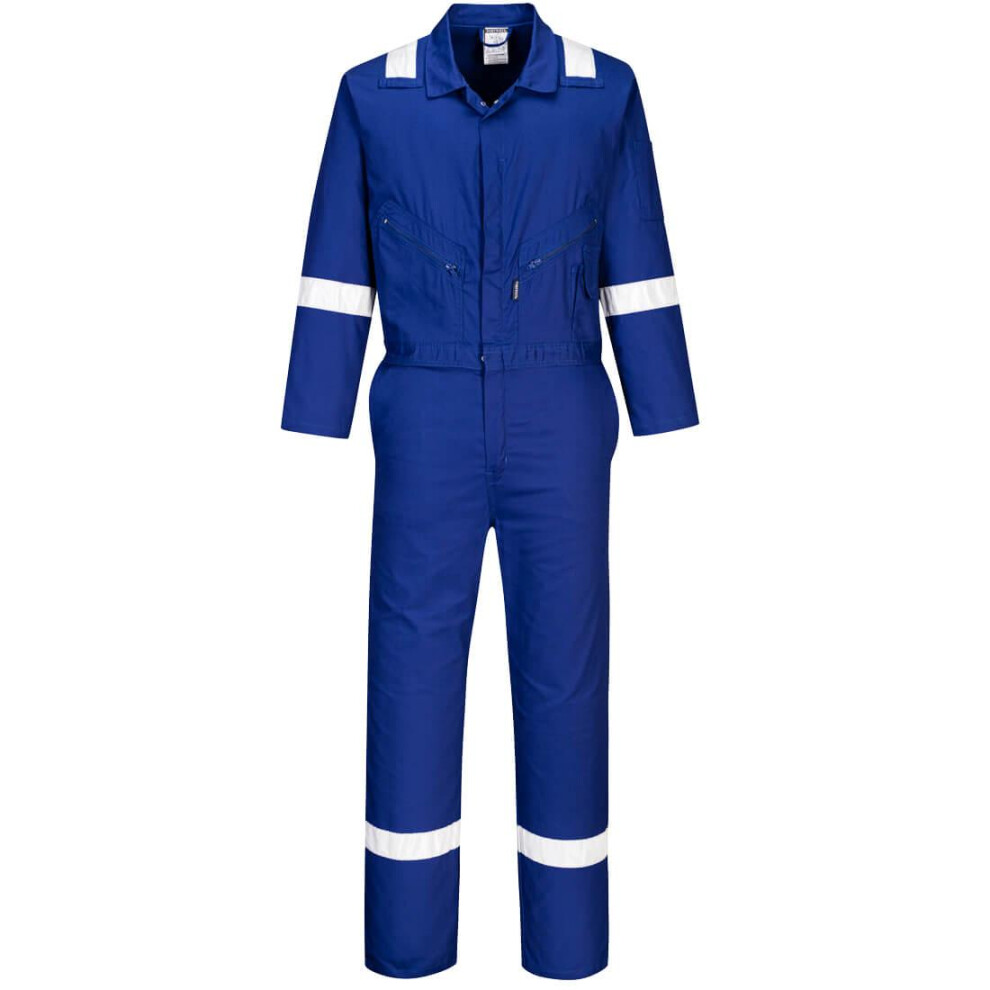(M, Royal Blue) Portwest Mens Iona Cotton Wear to Work Overalls