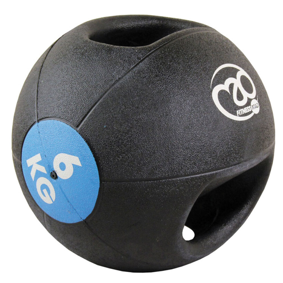 (6kg, Black/Blue) Fitness Mad Medicine Ball