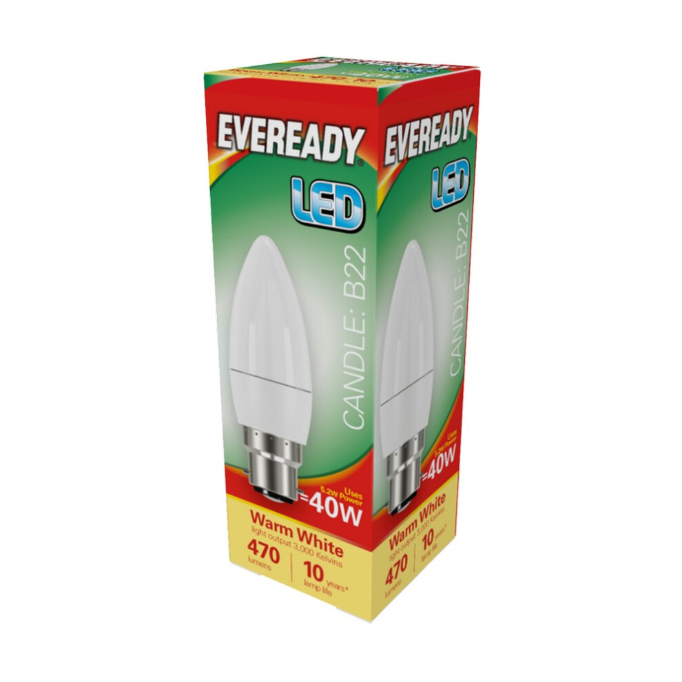 (4w, Warm White) Eveready B22 LED Candle Bulb