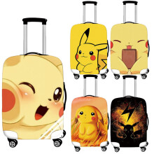 (M(22-24 inches), A1) Pikachu Luggage Cover Pocket Monsters Waterproof Dustproof Elastic Thickened Wear-Resistant Protective Trave Suitcase