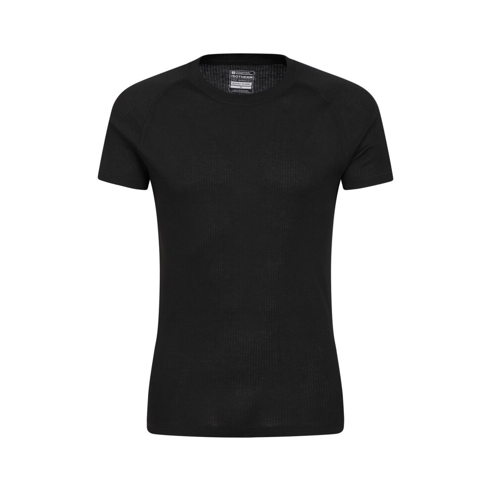 Mountain Warehouse Men's Black Talus Round Neck Short-Sleeved Thermal Top