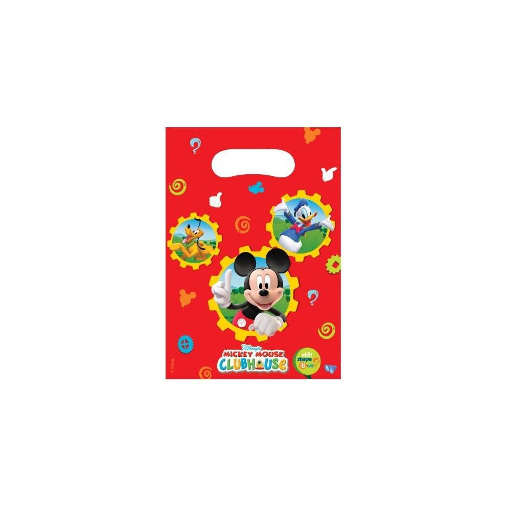 Mickey Mouse Clubhouse Plastic Party Bags (Pack of 6)