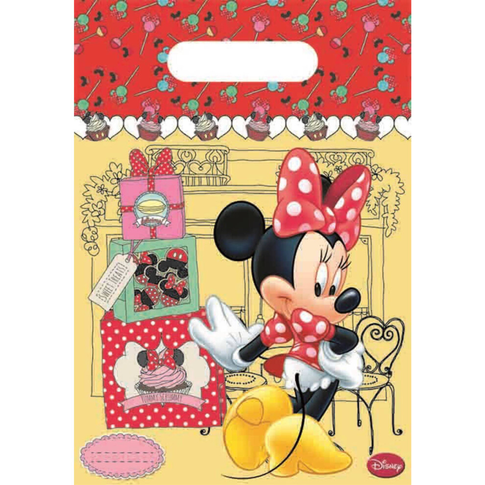 Minnie Mouse Cafe Plastic Party Bags (Pack of 6)