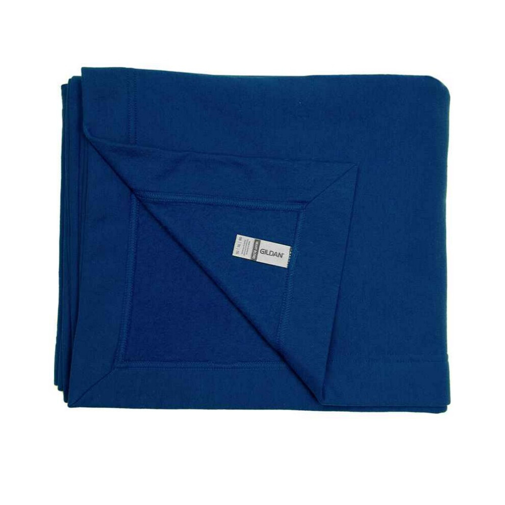 (One Size, Navy) Gildan Fleece Stadium Blanket
