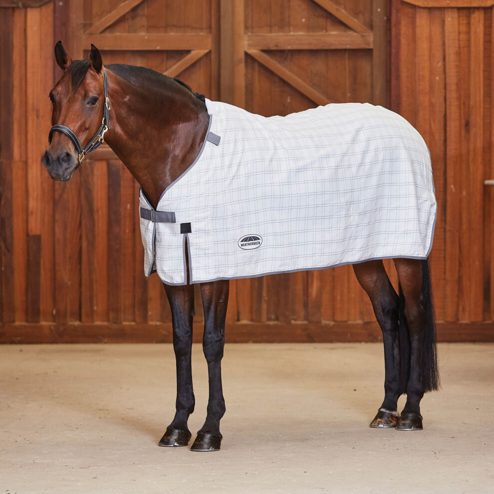 (4' 3", White/Grey) Weatherbeeta Comfitec Standard-Neck Cotton Horse Rug Liner